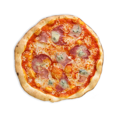 GORGONZOLA — Tomatensaus, Mozzarella, Ham, Salami, Gorgonzola